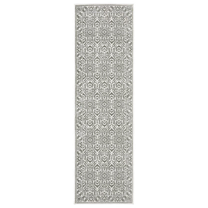 Montecito Grey White Traditional Oriental Indoor Rug