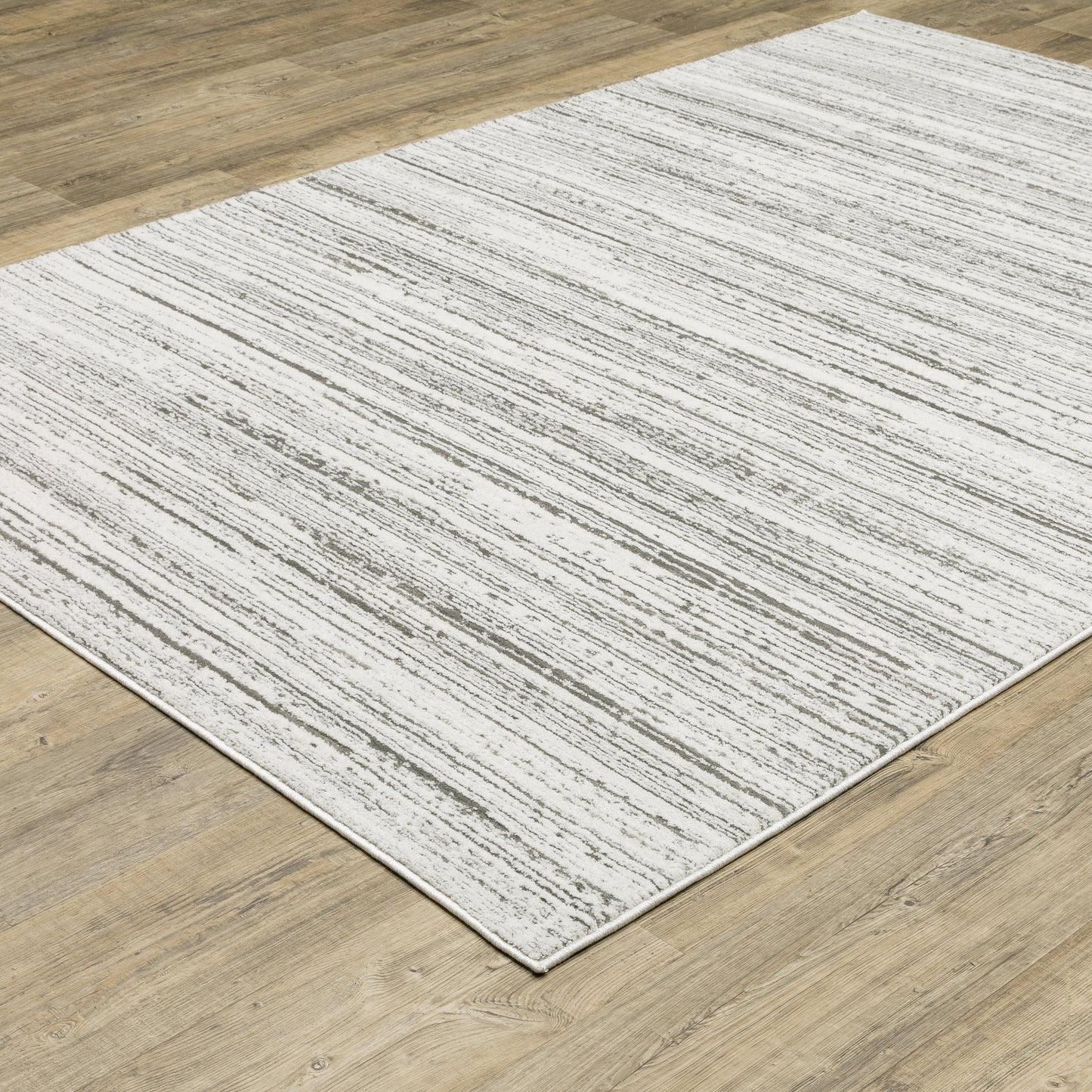 Montecito White Grey Modern & Contemporary Striped Indoor Rug