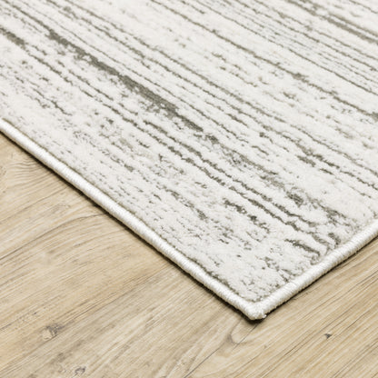 Montecito White Grey Modern & Contemporary Striped Indoor Rug