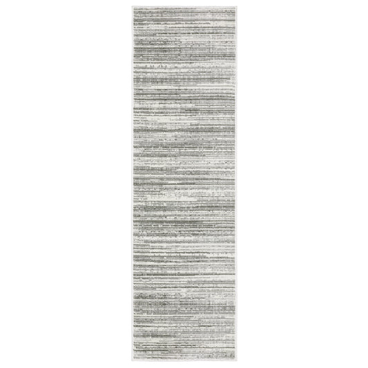 Montecito White Grey Modern & Contemporary Striped Indoor Rug