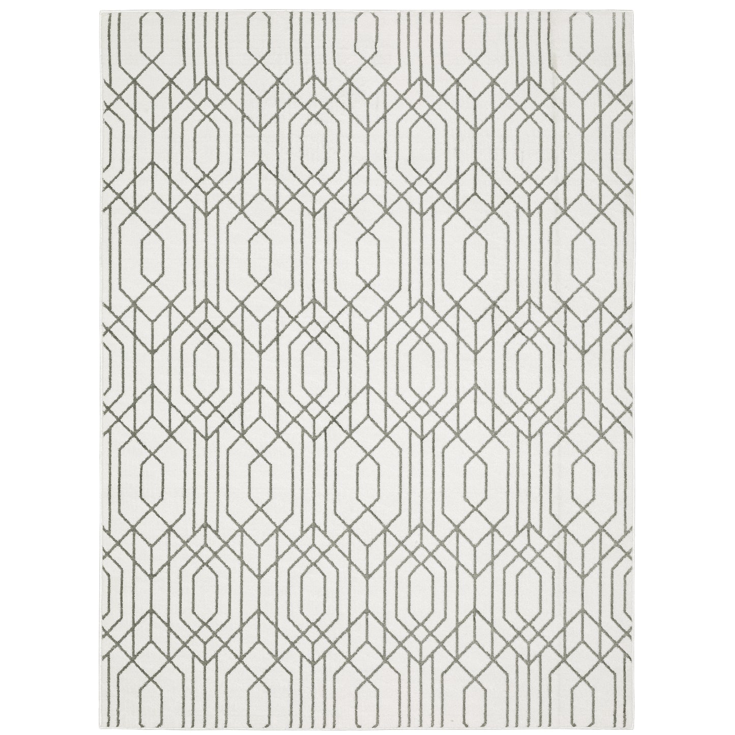 Montecito White Grey Global Geometric Indoor Rug