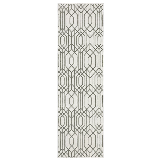 Montecito White Grey Global Geometric Indoor Rug