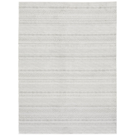 Montecito White Grey Casual Geometric Indoor Rug