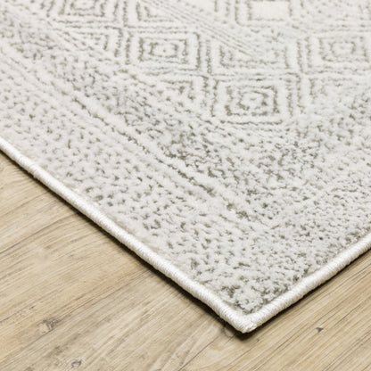 Montecito White Grey Casual Diamond Indoor Rug