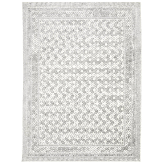 Montecito White Grey Casual Diamond Indoor Rug