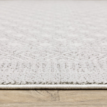 Montecito White Grey Casual Diamond Indoor Rug