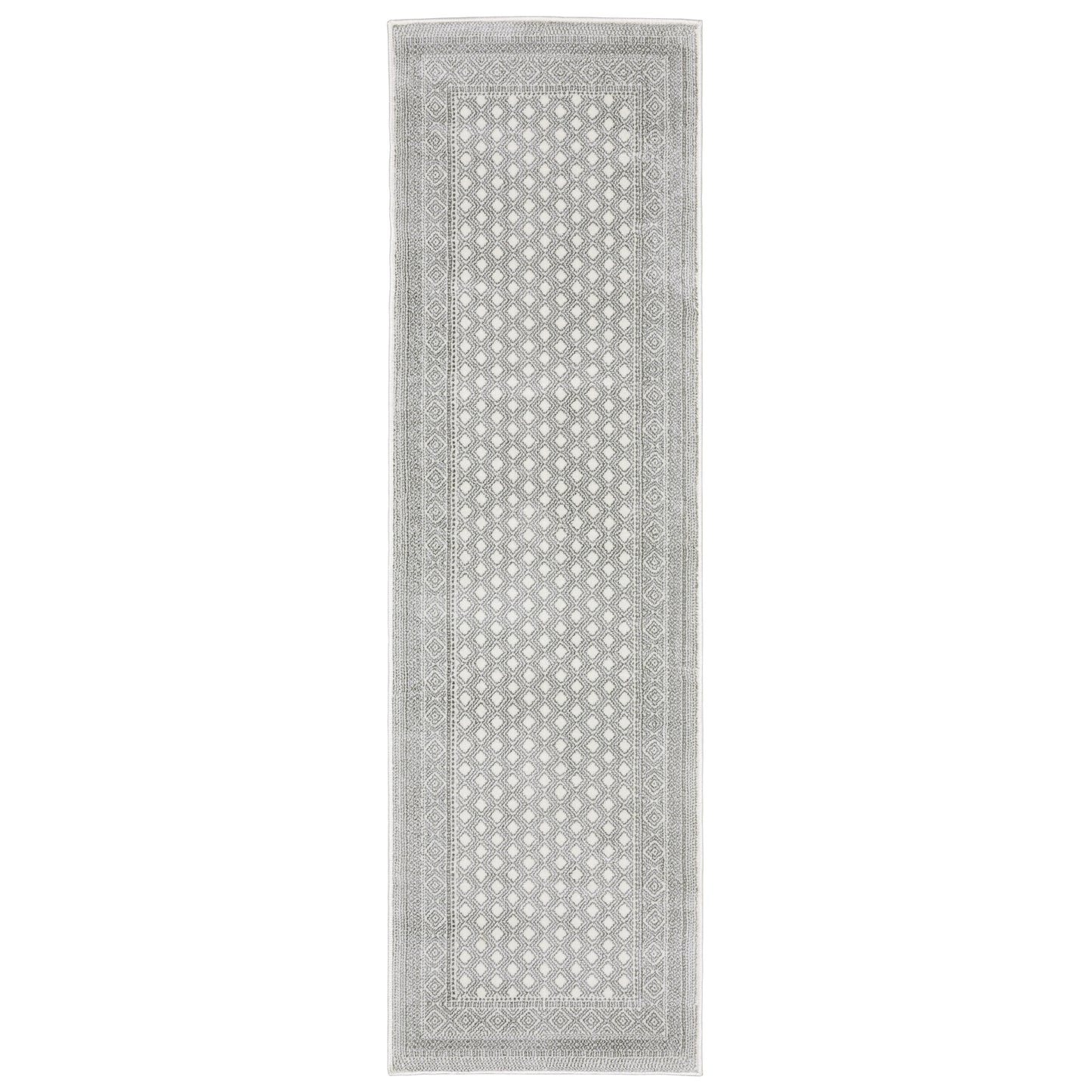 Montecito White Grey Casual Diamond Indoor Rug