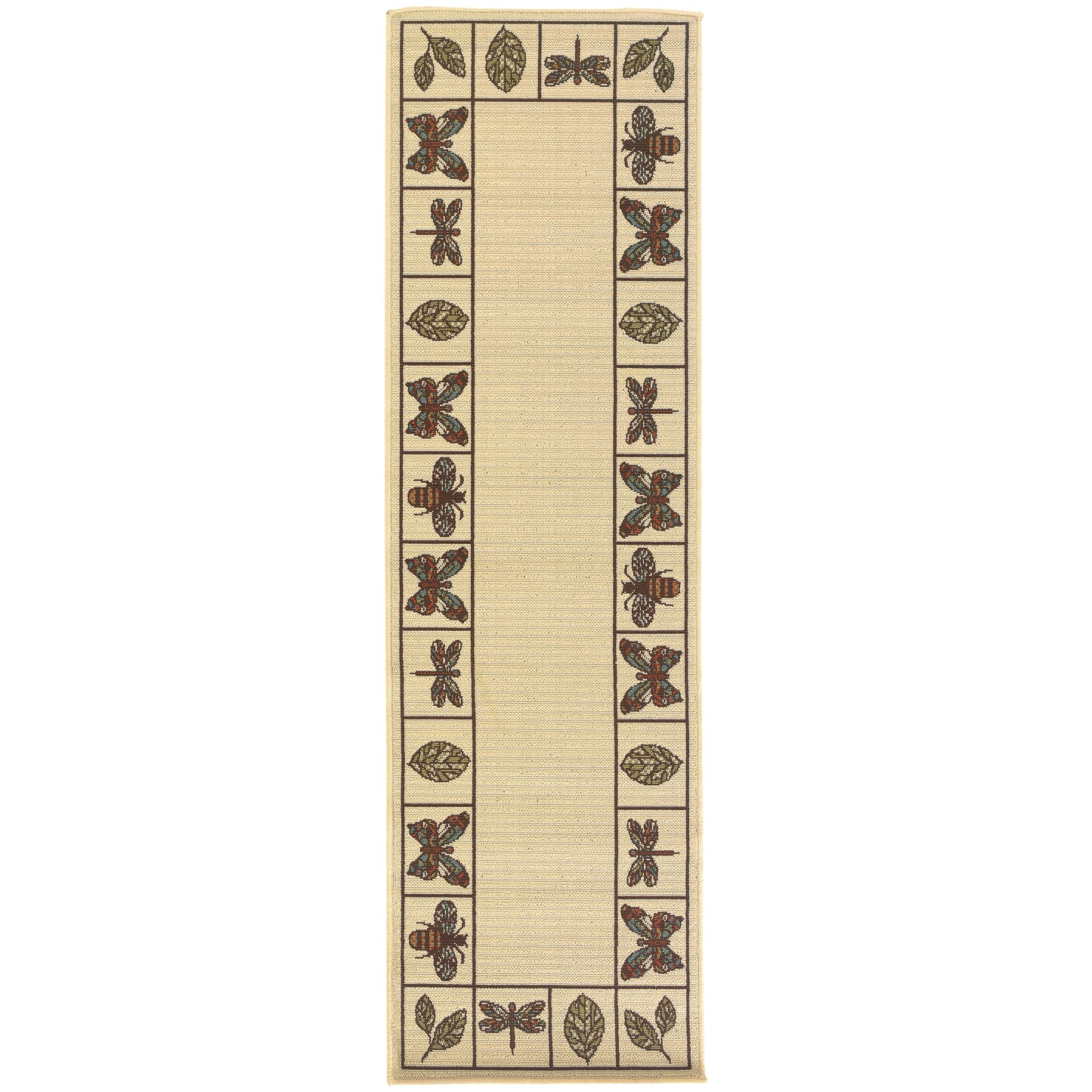 Montego Ivory Brown Casual Botanical Indoor/Outdoor Rug