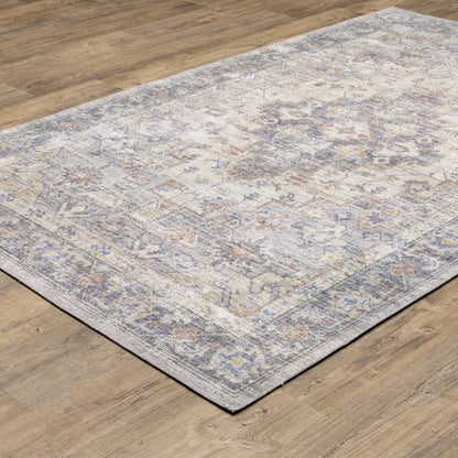 Myers Park Blue Gold Traditional Oriental Indoor Rug