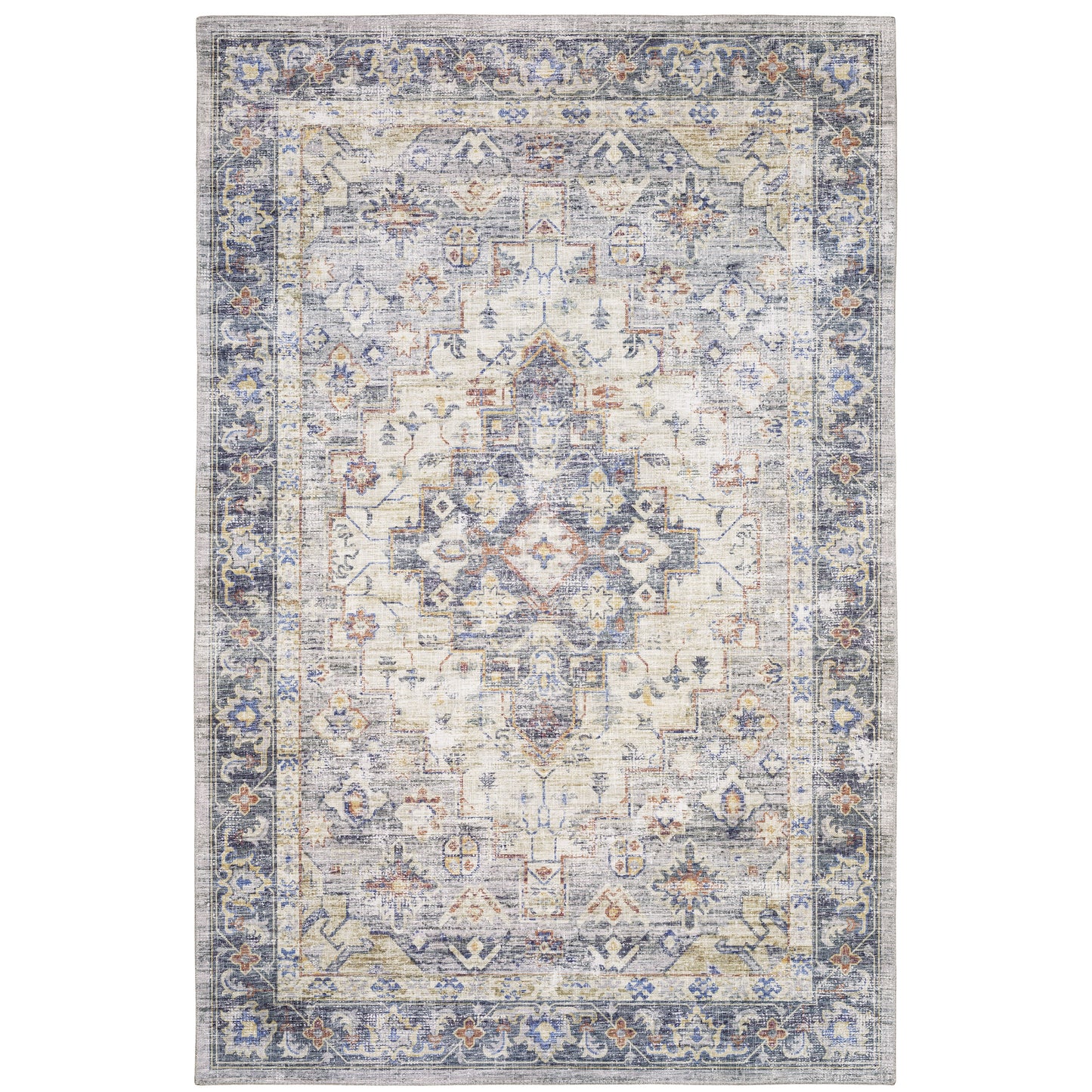 Myers Park Blue Gold Traditional Oriental Indoor Rug