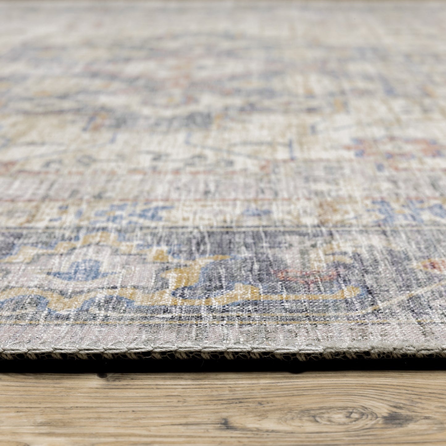 Myers Park Blue Gold Traditional Oriental Indoor Rug