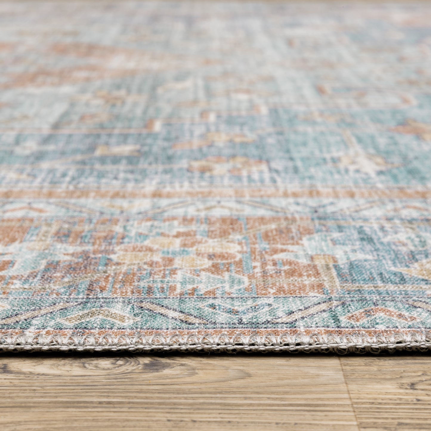 Myers Park Orange Blue Bohemian Oriental Indoor Rug