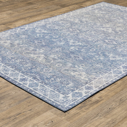 Myers Park Blue Grey Traditional Oriental Indoor Rug