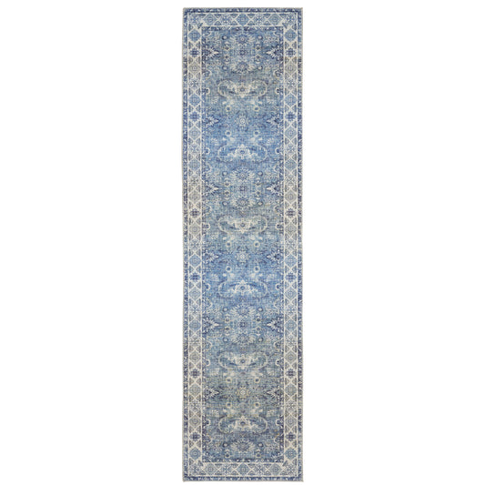 Myers Park Blue Grey Traditional Oriental Indoor Rug