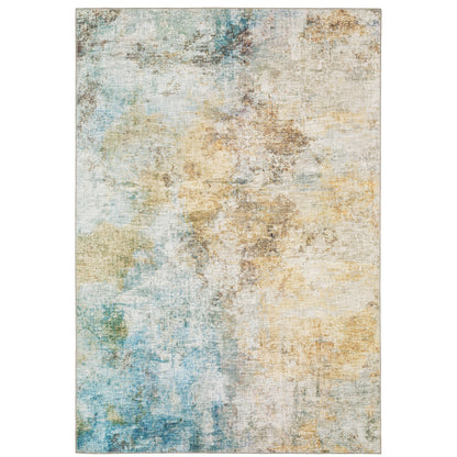 Myers Park Yellow Blue Modern & Contemporary Abstract Indoor Rug