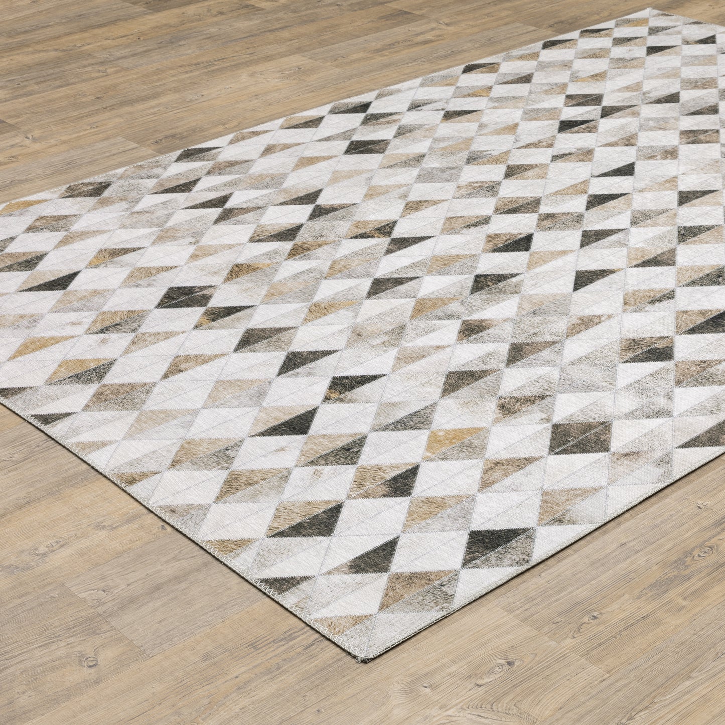 Myers Park Beige Brown Modern & Contemporary Geometric Indoor Rug