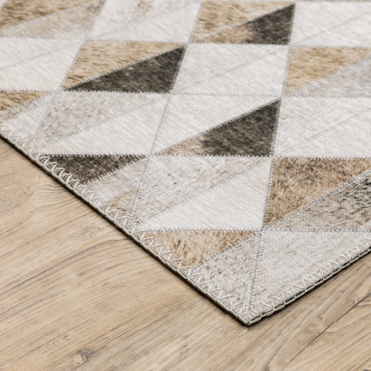 Myers Park Beige Brown Modern & Contemporary Geometric Indoor Rug