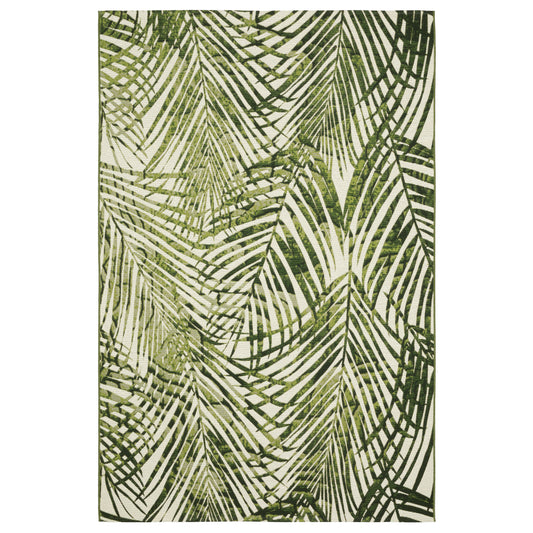 Naples Green Ivory Tropical Botantical Indoor/Outdoor Rug