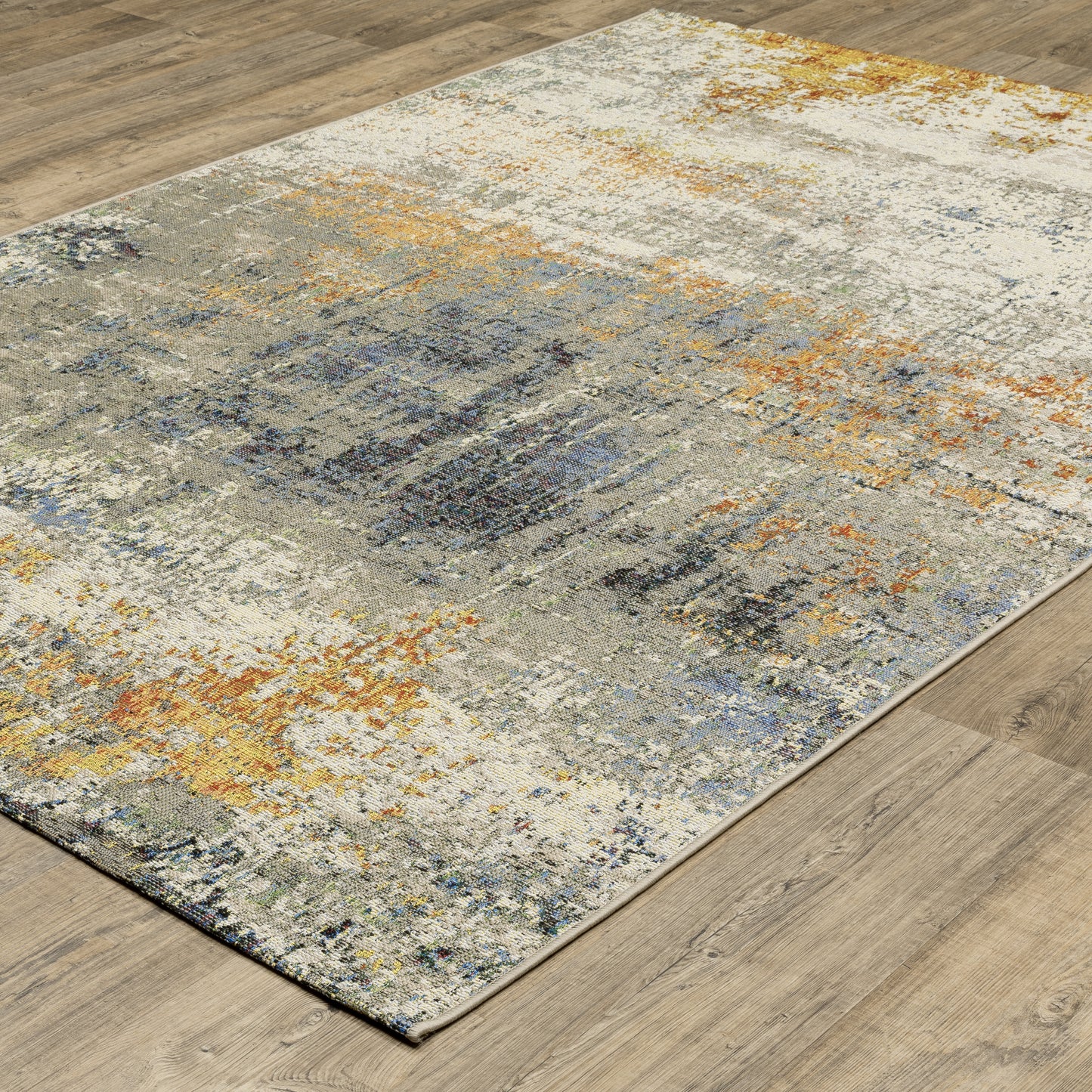 Naples Beige Orange Modern & Contemporary Abstract Indoor/Outdoor Rug