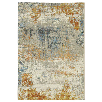 Naples Beige Orange Modern & Contemporary Abstract Indoor/Outdoor Rug