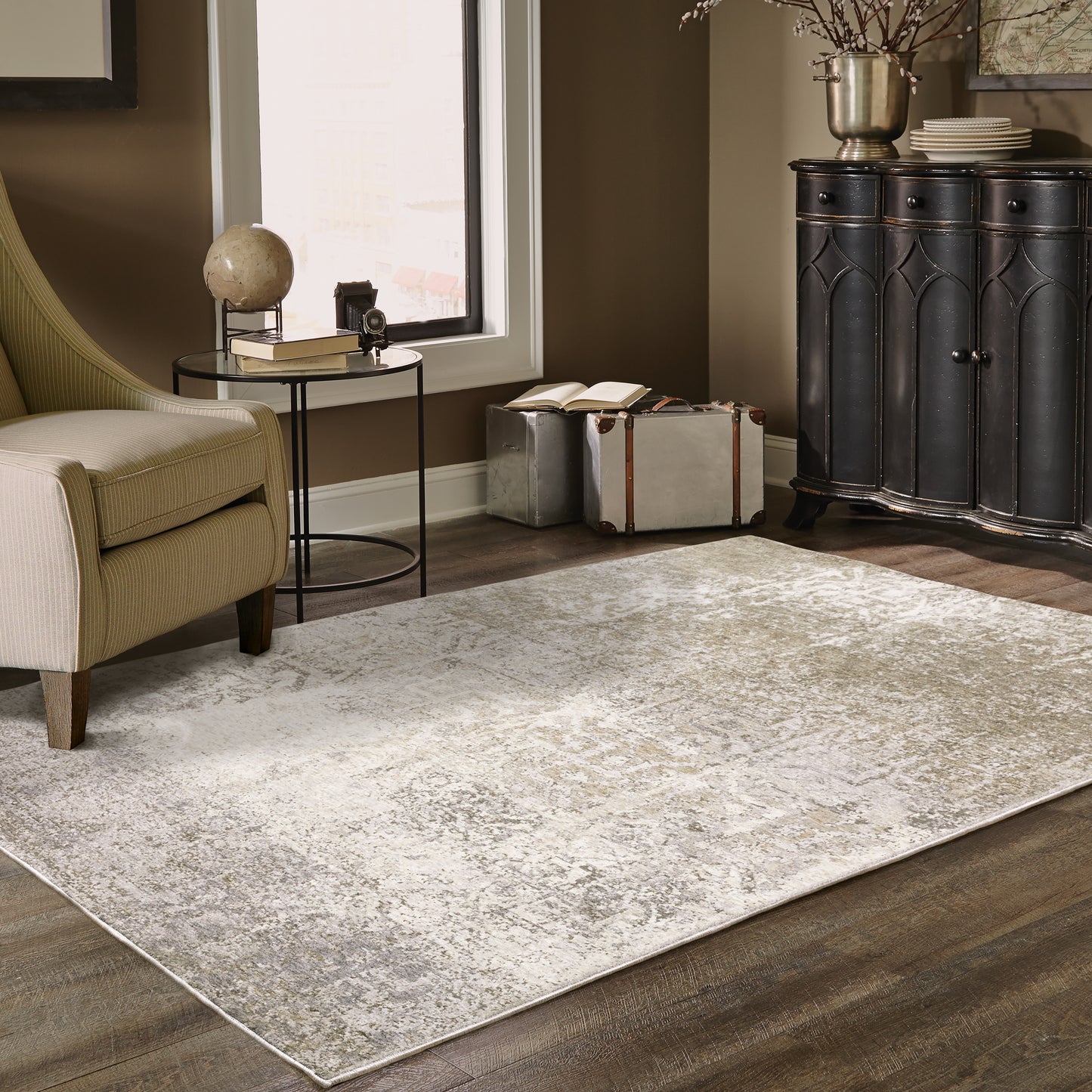 Nebulous Ivory Grey Modern & Contemporary Abstract Indoor Rug