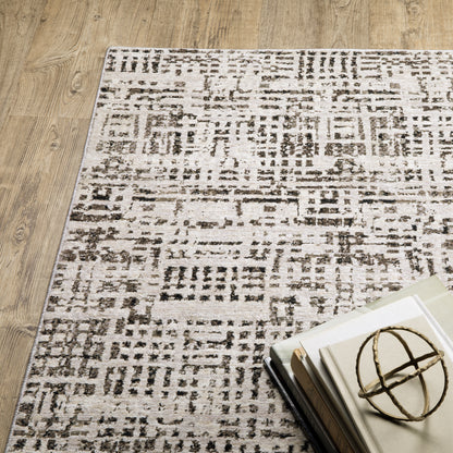 Nebulous Ivory Grey Modern & Contemporary Geometric Indoor Rug