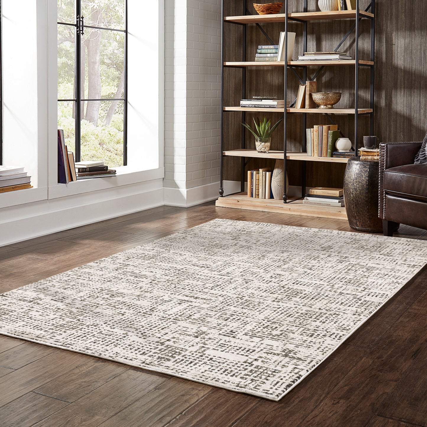 Nebulous Ivory Grey Modern & Contemporary Geometric Indoor Rug