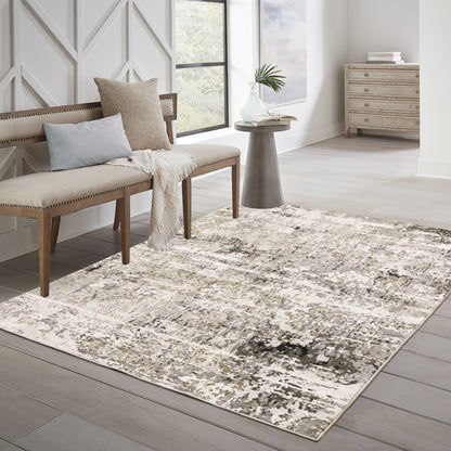 Nebulous Beige Grey Modern & Contemporary Abstract Indoor Rug