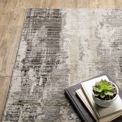 Nebulous Grey Beige Modern & Contemporary Abstract Indoor Rug