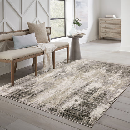 Nebulous Grey Beige Modern & Contemporary Abstract Indoor Rug