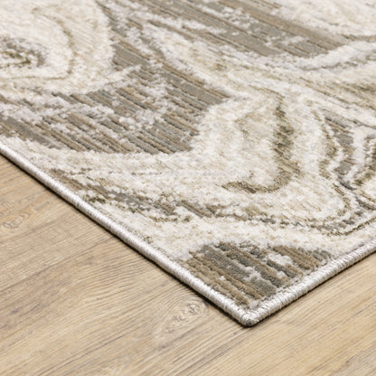 Nebulous Ivory Tan Modern & Contemporary Abstract Indoor Rug