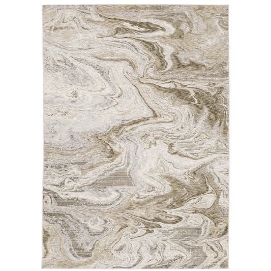 Nebulous Ivory Tan Modern & Contemporary Abstract Indoor Rug