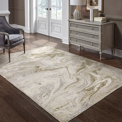 Nebulous Ivory Tan Modern & Contemporary Abstract Indoor Rug