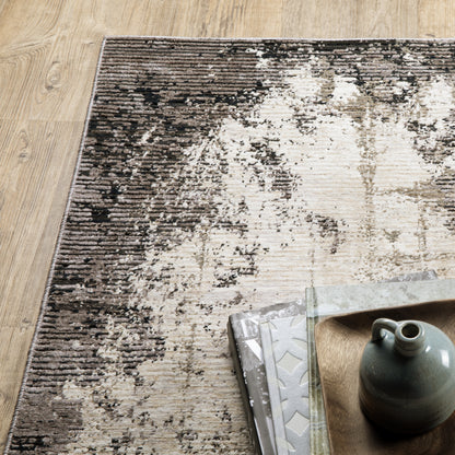 Nebulous Grey Ivory Modern & Contemporary Abstract Indoor Rug