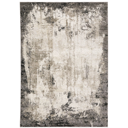 Nebulous Grey Ivory Modern & Contemporary Abstract Indoor Rug