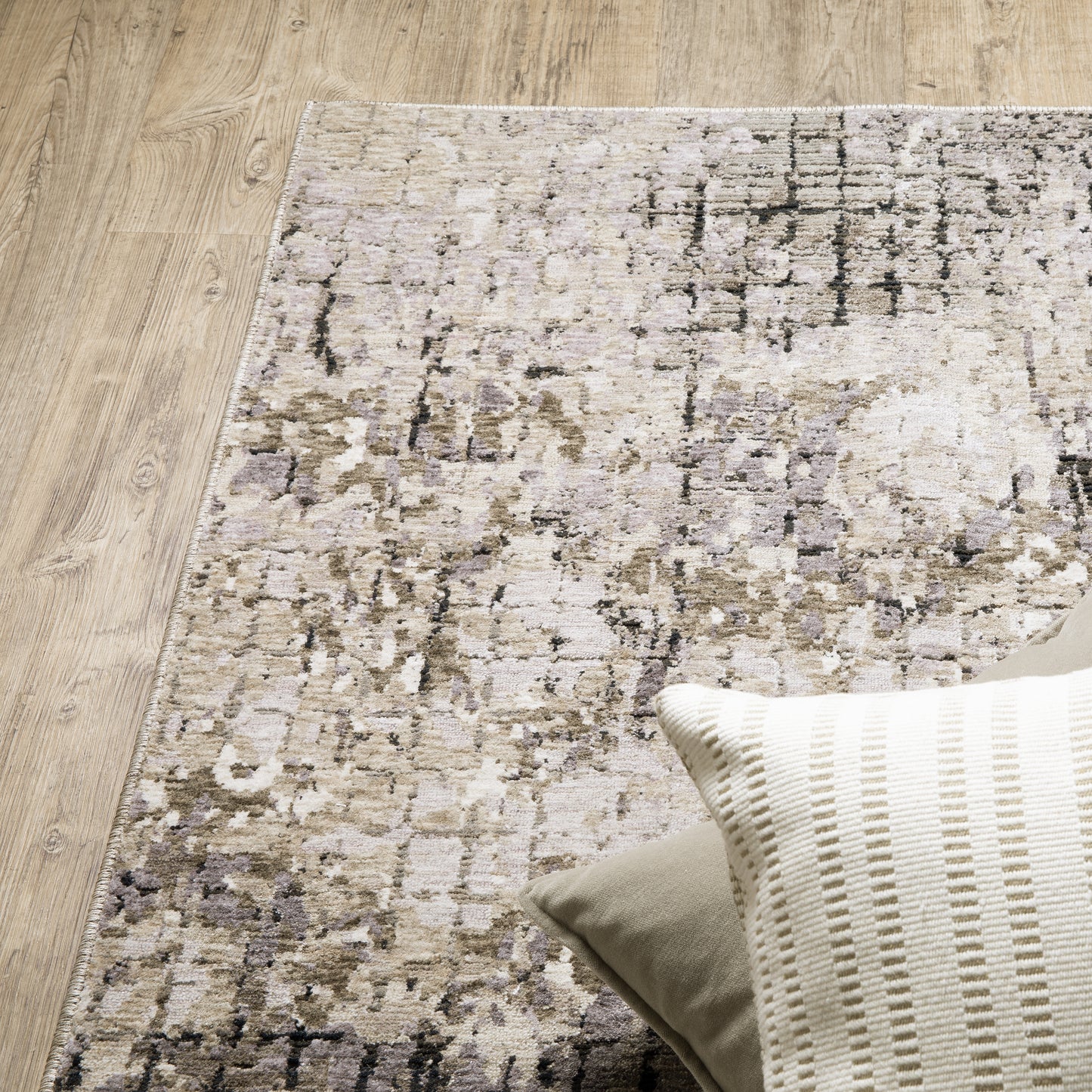 Nebulous Grey Ivory Modern & Contemporary Abstract Indoor Rug