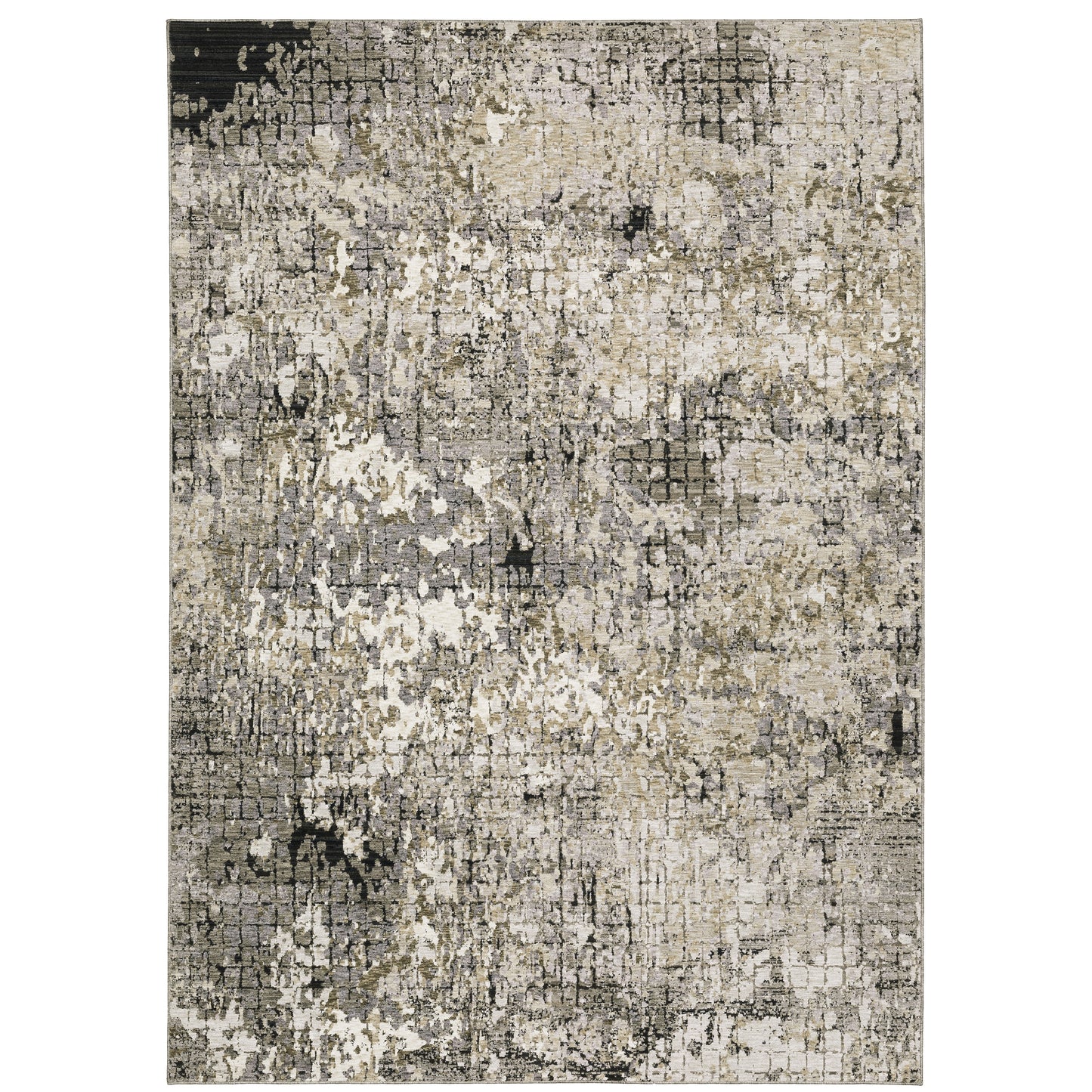 Nebulous Grey Ivory Modern & Contemporary Abstract Indoor Rug