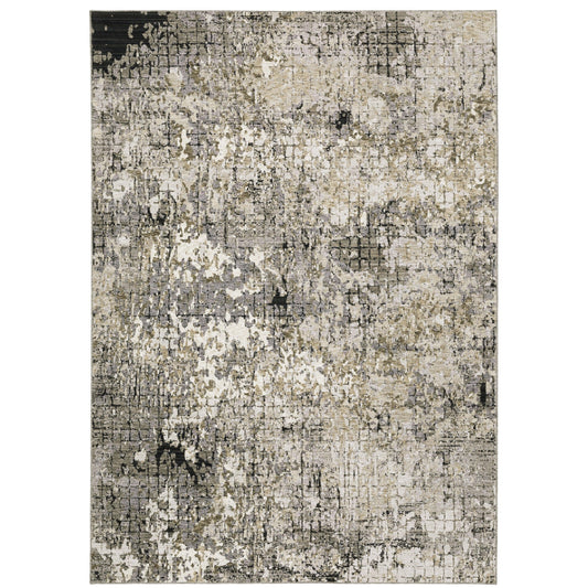 Nebulous Grey Ivory Modern & Contemporary Abstract Indoor Rug