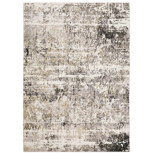 Nebulous Grey Ivory Modern & Contemporary Abstract Indoor Rug