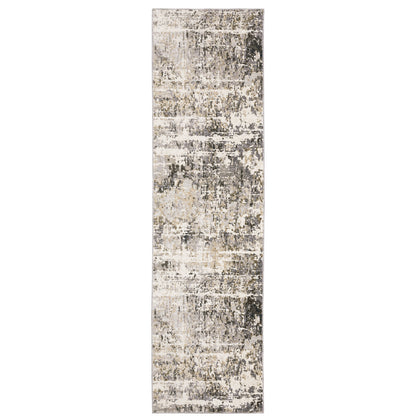 Nebulous Grey Ivory Modern & Contemporary Abstract Indoor Rug