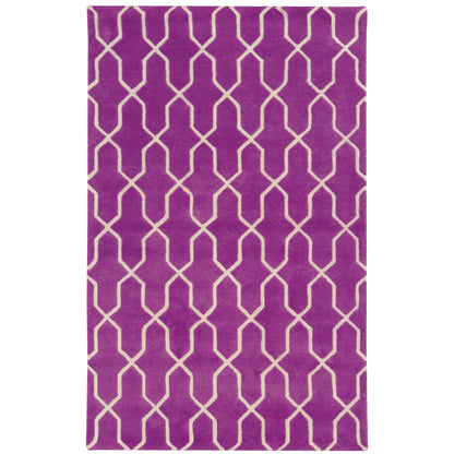 Optic Purple Ivory Transitional Geometric Indoor Rug