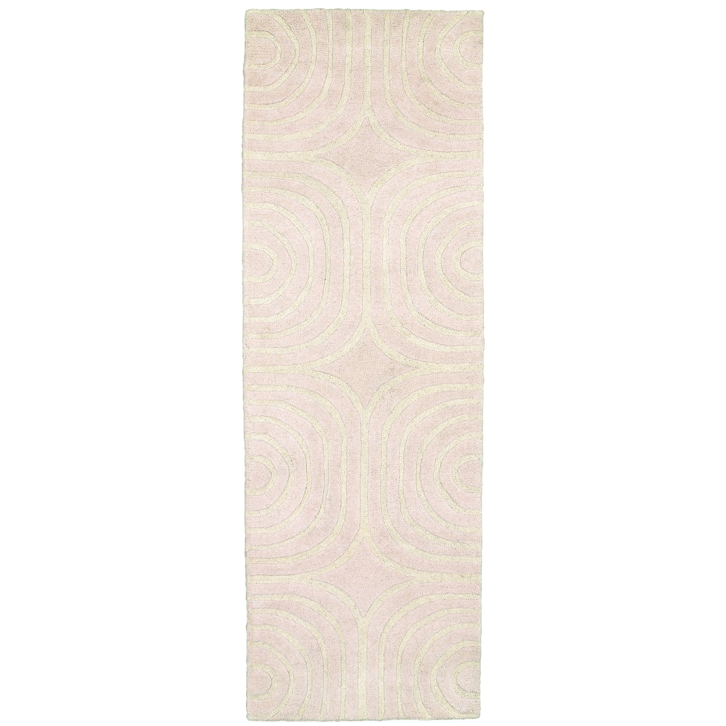 Optic Pink Ivory Transitional Geometric Indoor Rug