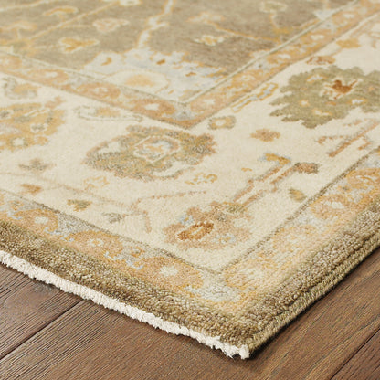 Palace Brown Beige Traditional Oriental Indoor Rug