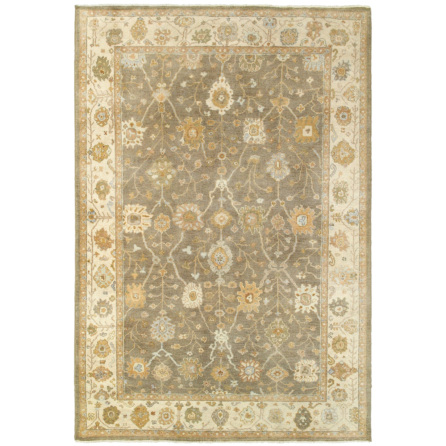 Palace Brown Beige Traditional Oriental Indoor Rug