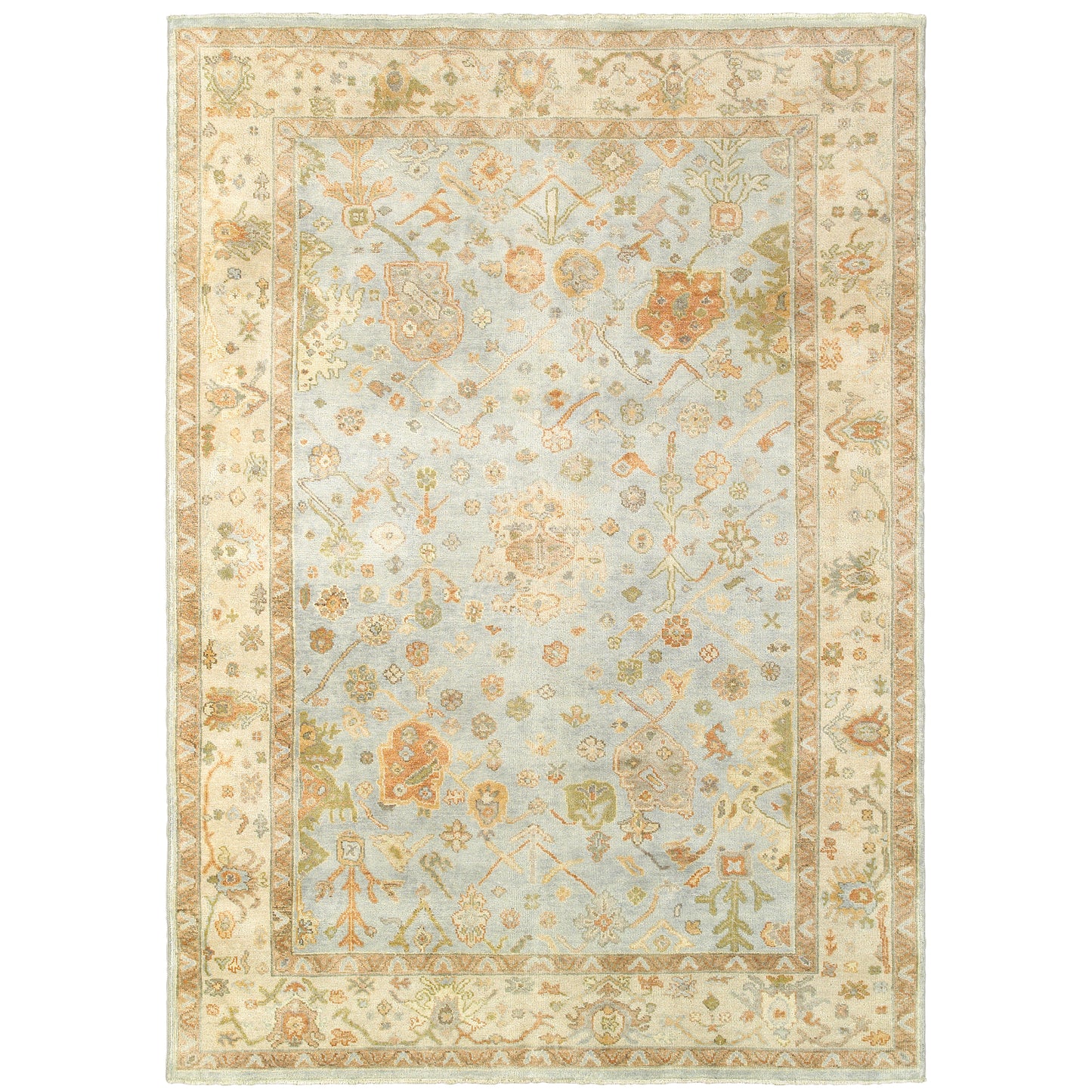 Palace Blue Sand Traditional Oriental Indoor Rug