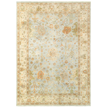 Palace Blue Sand Traditional Oriental Indoor Rug