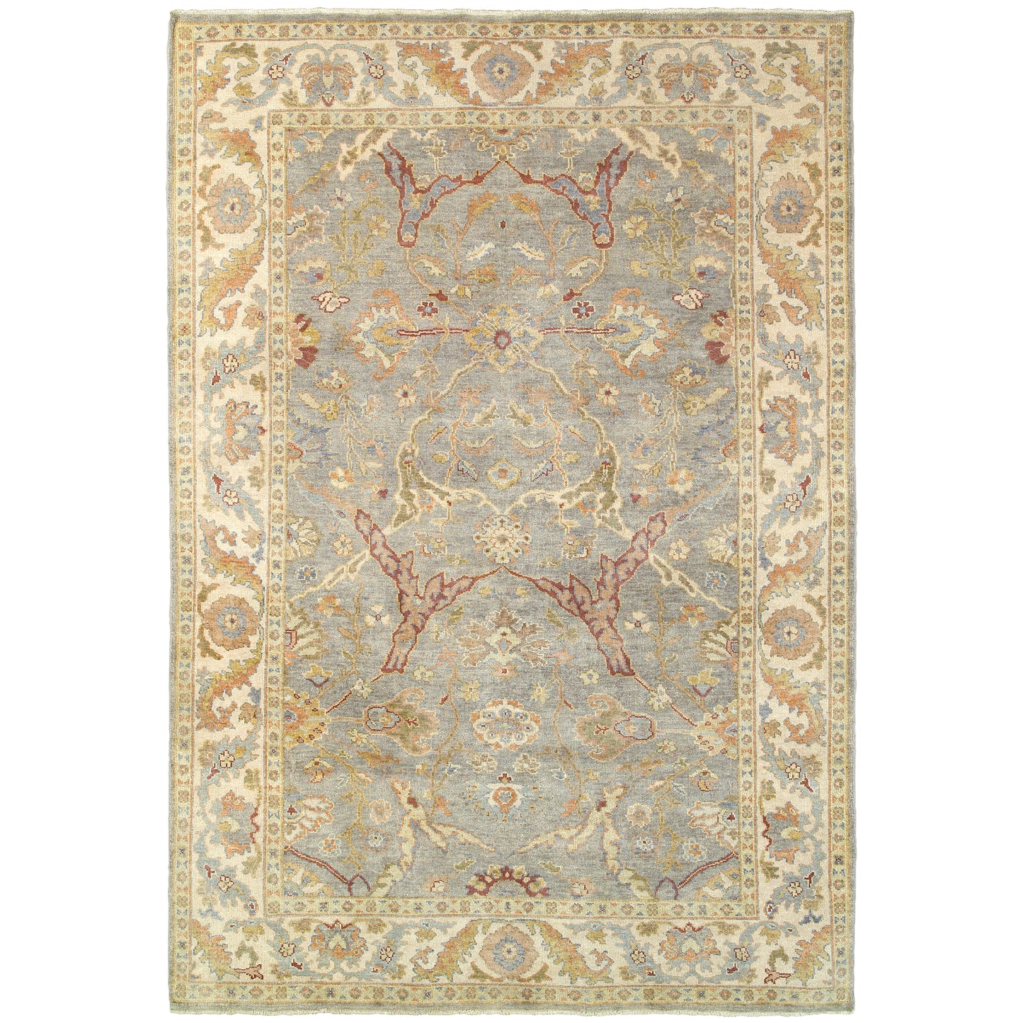 Palace Grey Beige Traditional Oriental Indoor Rug