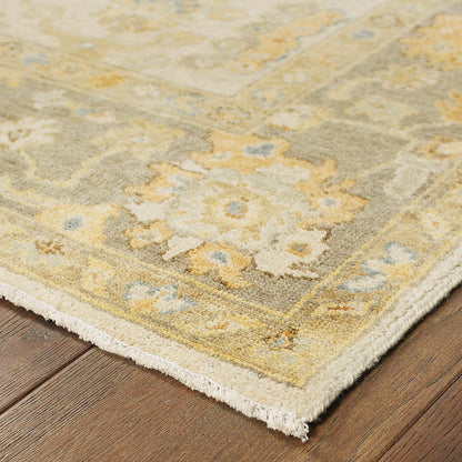 Palace Beige Grey Traditional Oriental Indoor Rug