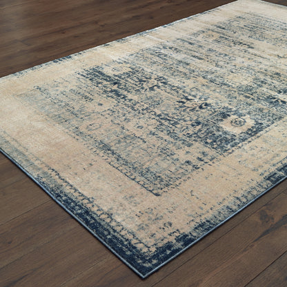 Pandora Ivory Blue Vintage Oriental Indoor Rug