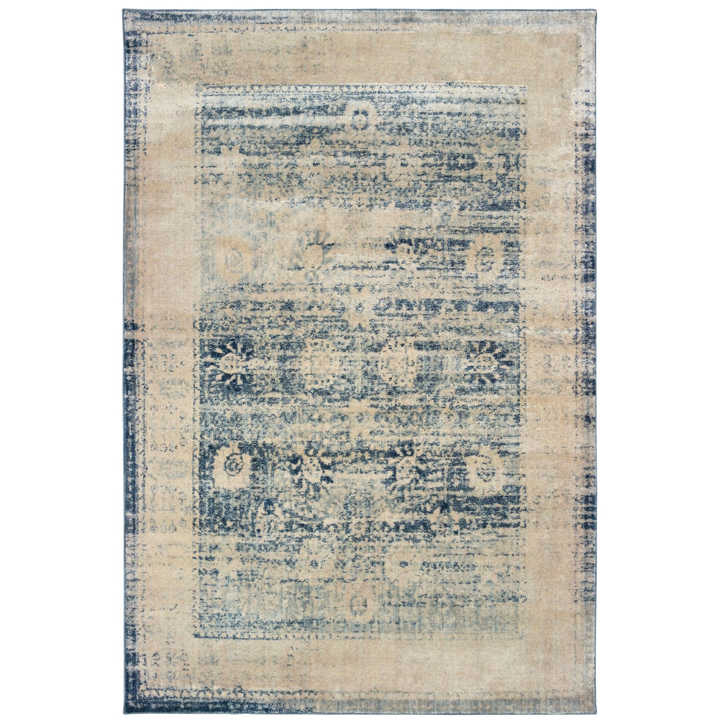 Pandora Ivory Blue Vintage Oriental Indoor Rug